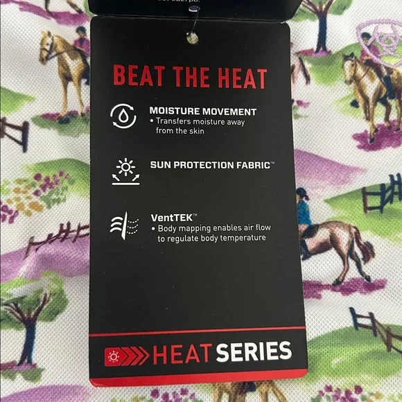 NWT-Ariat Kids Equestrian Print Sunstopper with SPF Protection- 10034995-L/12 - Picture 5 of 6